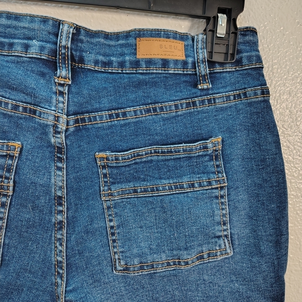 BLEU Women's Blue Denim Shorts Sz 4 Slash Pockets High Rise Stretch - Picture 9 of 9